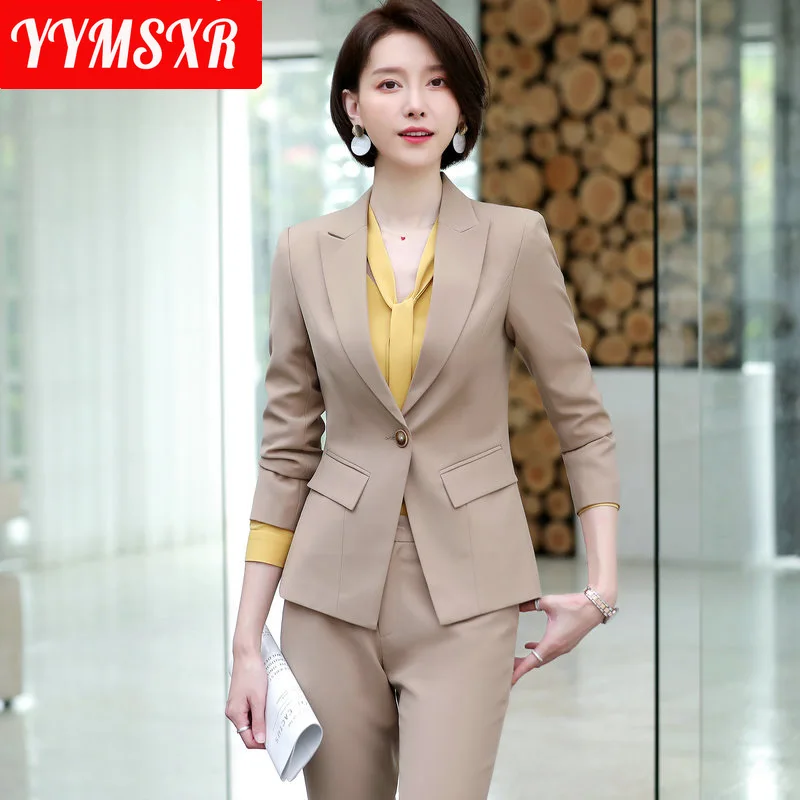 High-end Office Women's Suit Pants Two-piece 2022 New Autumn and Winter Women's Jacket High Waist Temperament 9 Minutes Pants