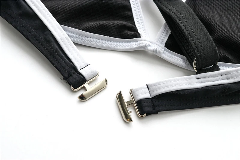 

2021Sexy One Shoulder Bikini Set Patchwork Swimwear Women's Swimsuit Brazilian Black Bikinis Beach Wear Backless Bathing Suit