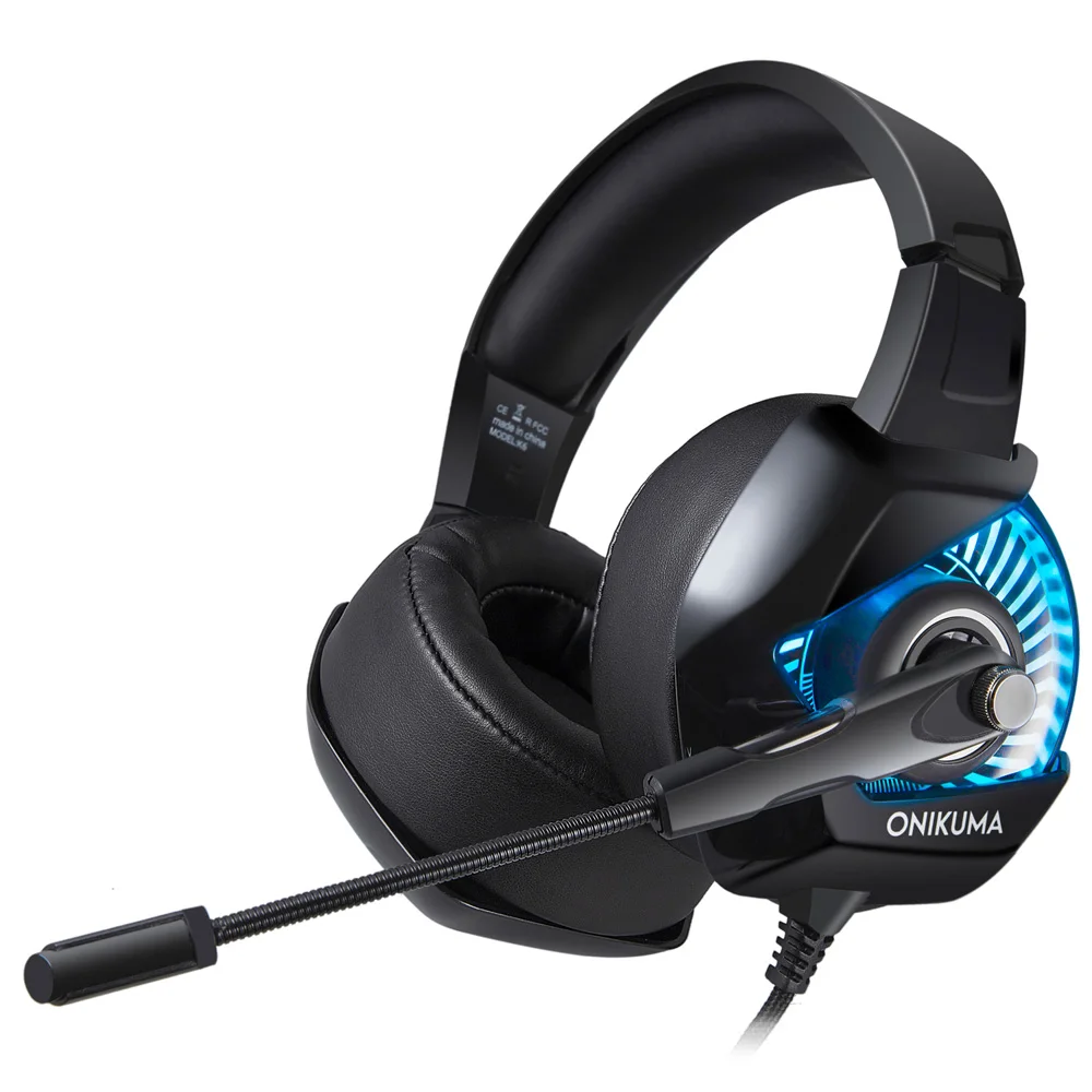 ONIKUMA K6 игровая гарнитура с микрофоном шлем ПК геймерские басовые стереонаушники
