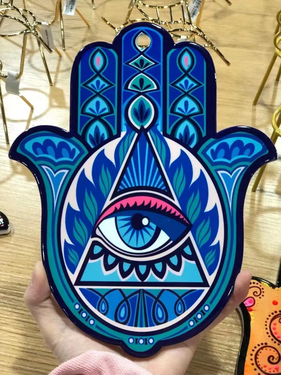 

Hamasa hands sugar skulls ceramic coasters with cork base Drinks Absorbent Stone Coaster for mugs and cups Home Decor