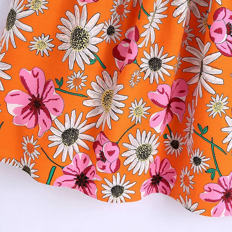 

KUMSVAG Women Summer Sweet Print Mini Dress 2021 ZA Short Sleeve O-Neck Female Elegant Street A-Line Dresses Clothes Vestidos