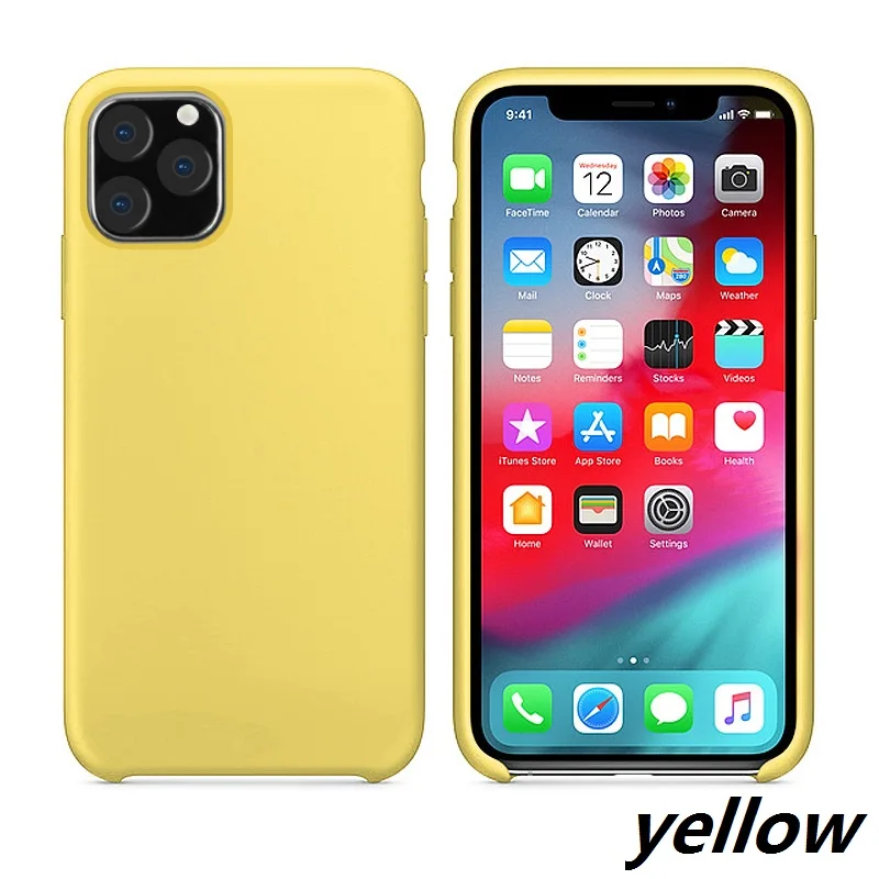 Yellow Новое поступление официальный жидкий силиконовый чехол для IPhone 11 Pro Max Мягкий силиконовый чехол из ТПУ - Цвет: Yellow