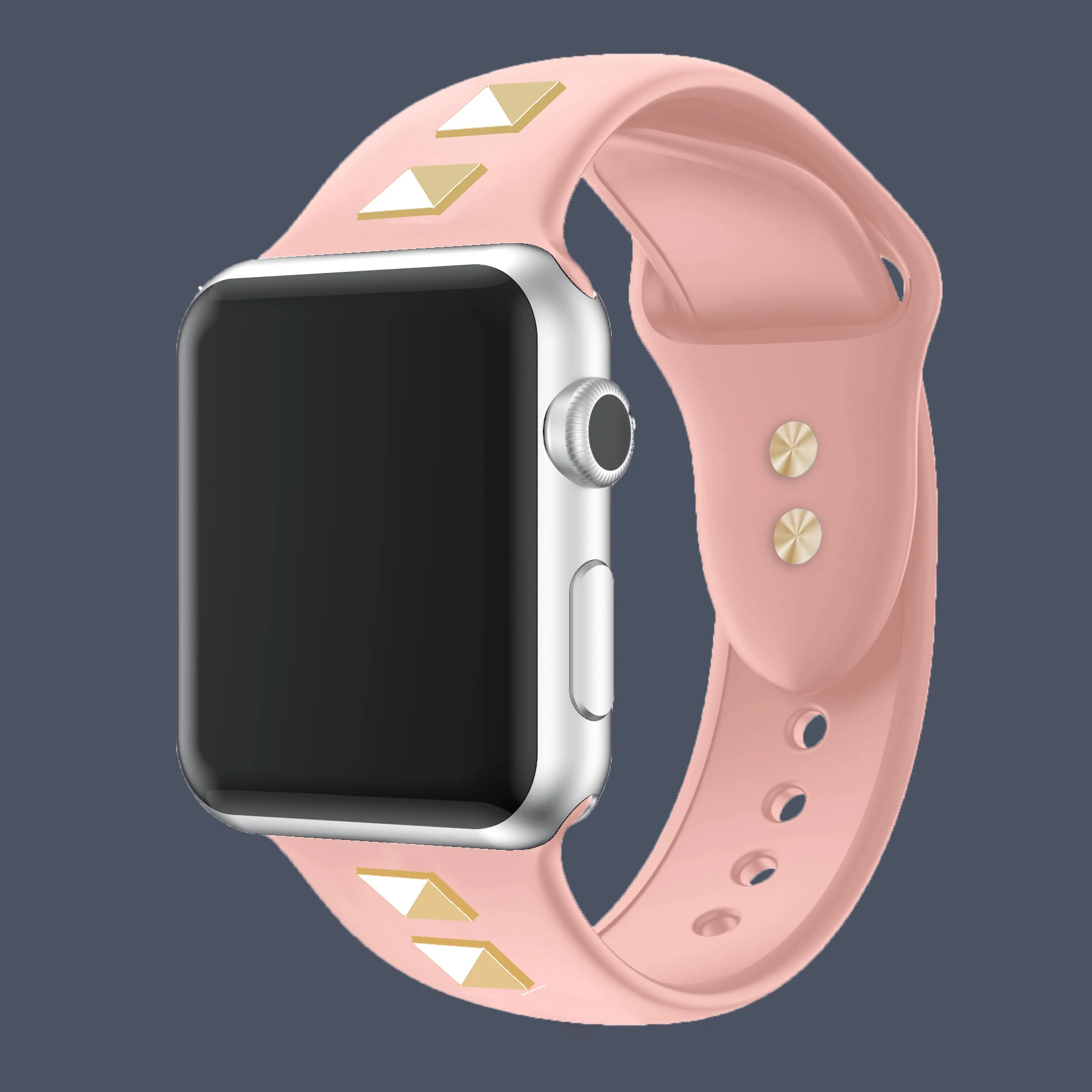 Силиконовый ремешок для apple watch 4 band 44 мм iwatch 42 40 correa 38 два панк заклепки стиль 5 3