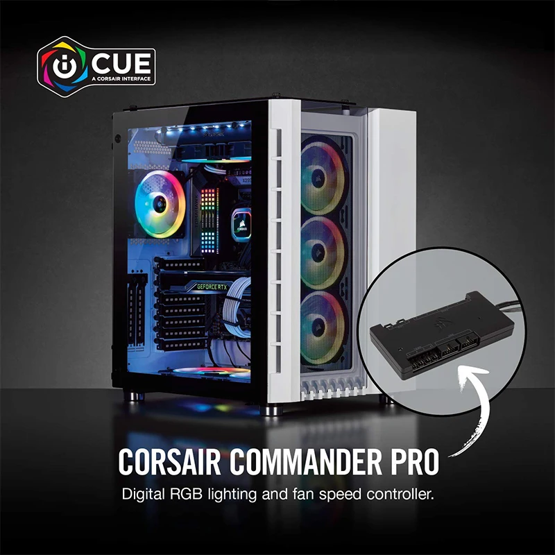 Контроллер скорости вентилятора CORSAIR ICUE Commander PRO Smart RGB работает при нулевой