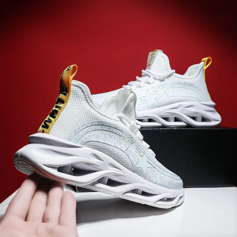 2020 Stylish Casual Male Shoes Adults Tennis Glowing Luminous Graffiti Blade Sneakers For Men Sports Lighted Mesh Footwear Man | Обувь