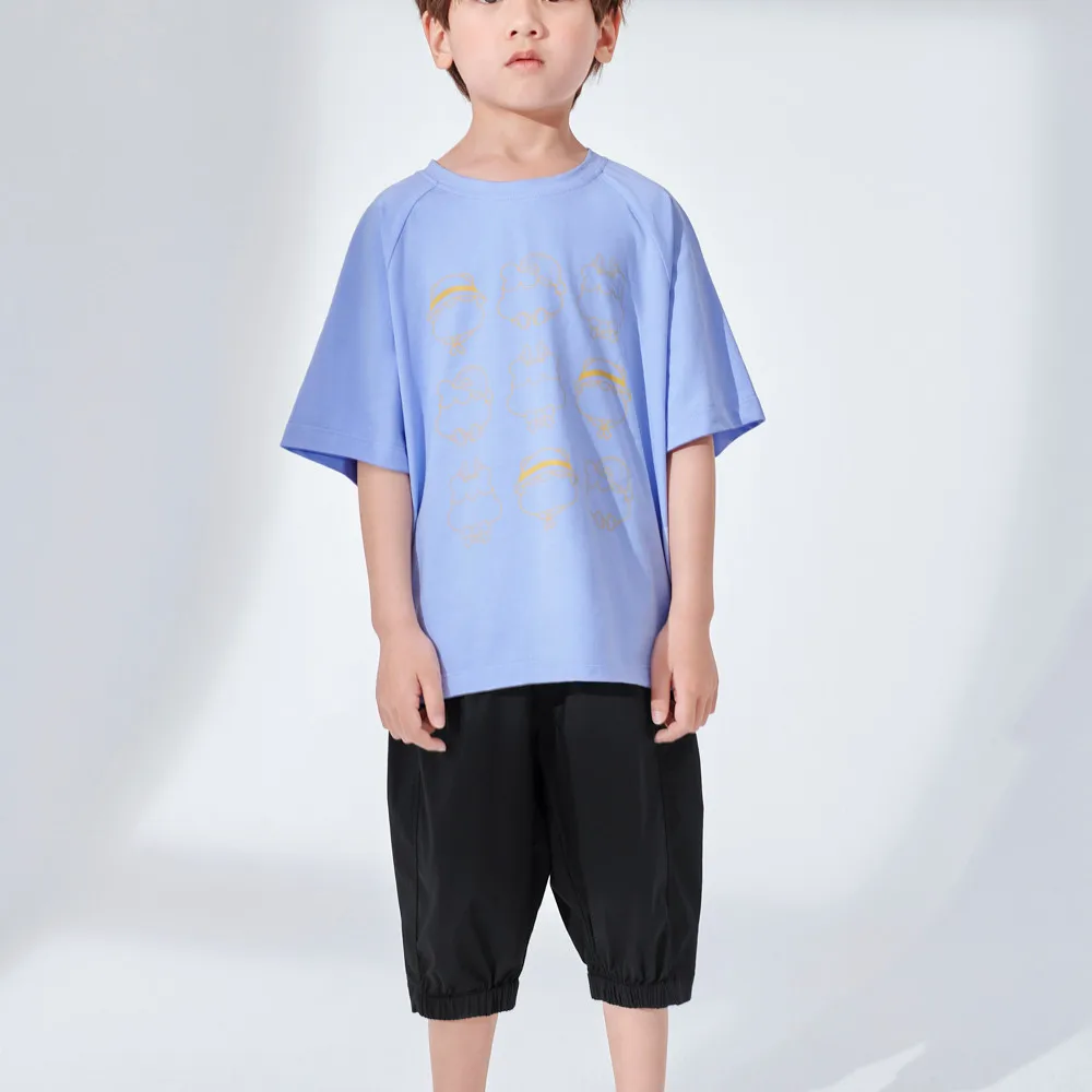 

Hollead 4-13 Years Children Black Calf Length Pant Boy Elastic Waist Summer Casual Trousers Teenagers Sporting Shorts 2021