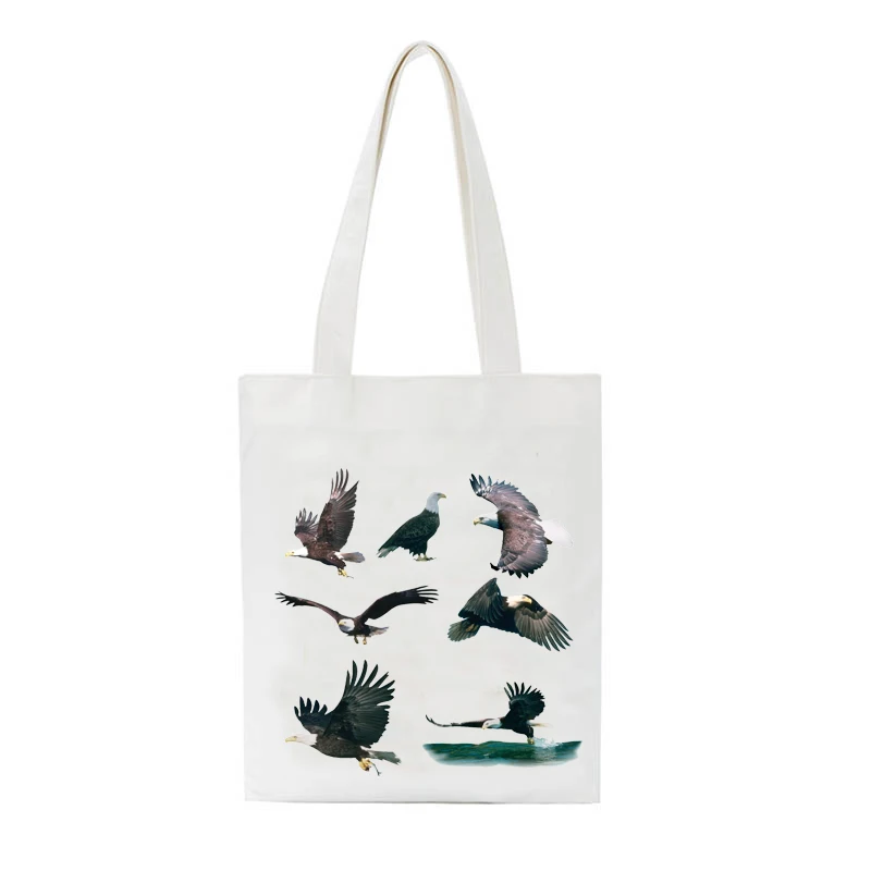 Женская Холщовая Сумка для покупок с принтом цветов фруктов и птиц женская сумка