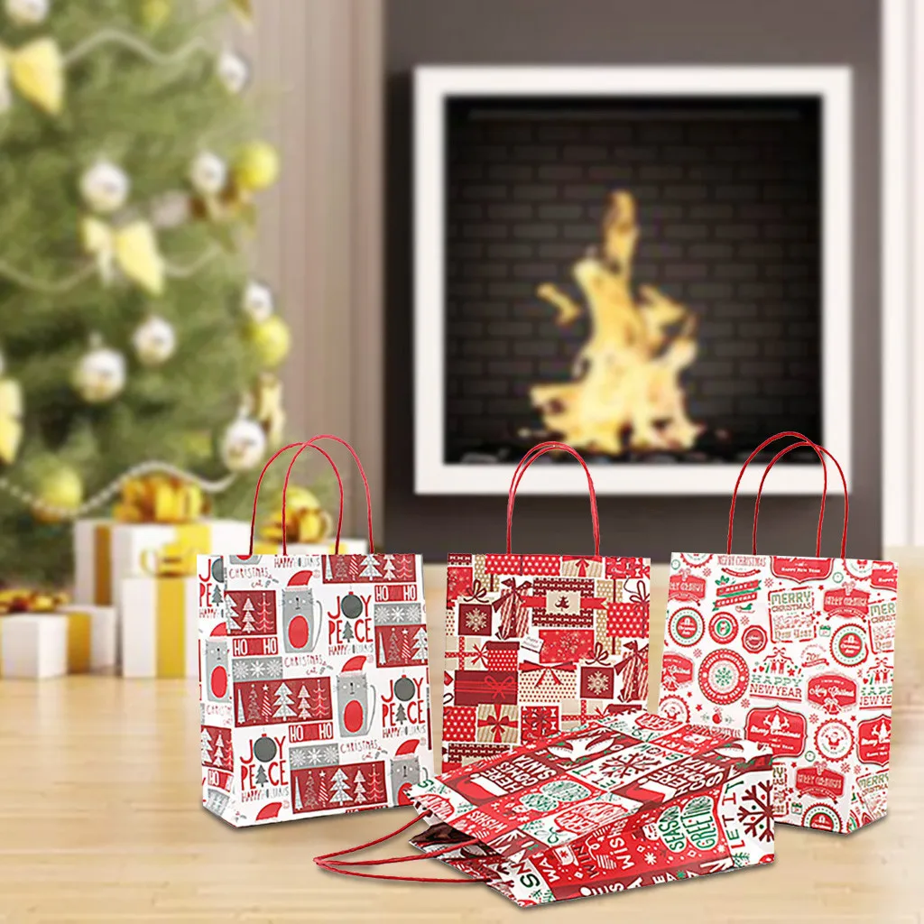 Рождественские украшения 4 шт. Подарочная сумка с милым рисунком из мультфильма