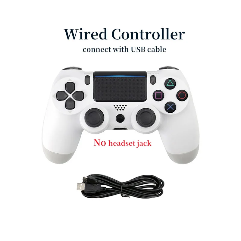 WHITE TYPE 2 USB проводной контроллер для PS4 Геймпад для Play Station 4 контроллер для Dualshock 4 геймпад для PS4 консоли с двойной вибрацией - Цвет: WHITE TYPE 2