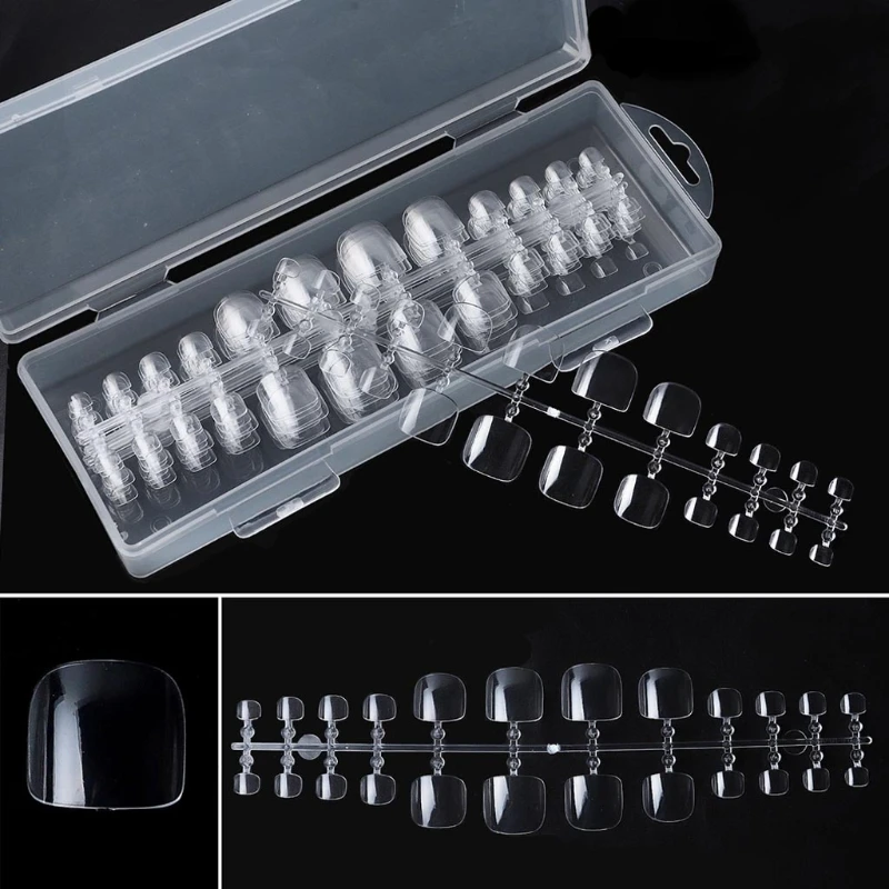 

Q1QD Covered Short Press on Fake Nail Natural False Acrylic Nails Foot Art Tips Sets for Daily Use for Women and Girls
