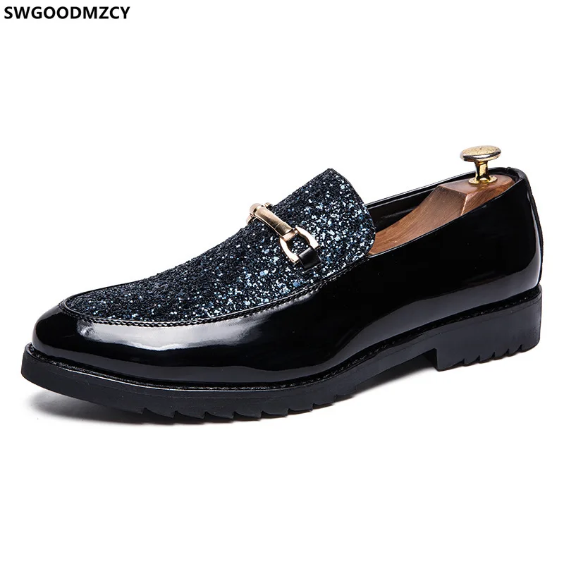 

Patent Leather Shoes for Men 2023 Elegant Wedding Shoes Bride Loafers Men Pointed Toe Dress Shoes Zapato De Vestir Para Hombre