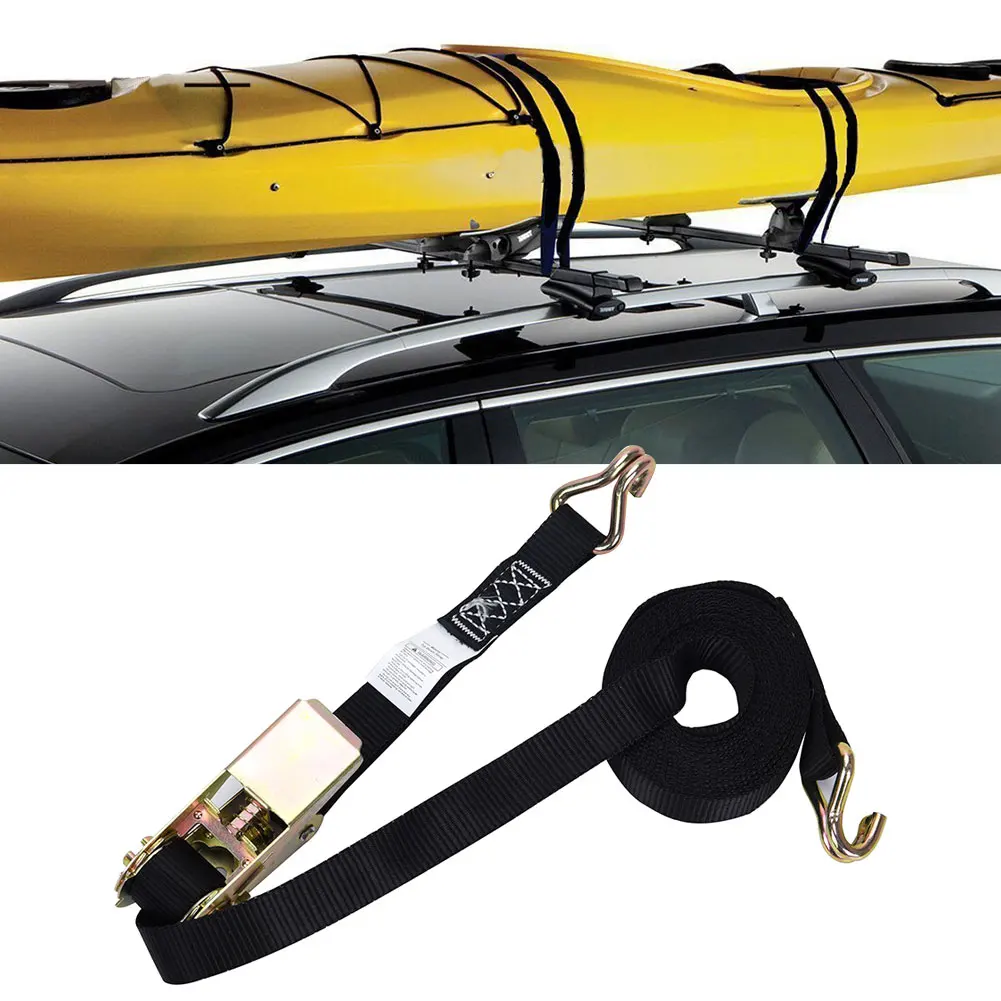 

12ft Canoe Ratchet Tie Down Strap Roof Rack SUP Strong Surfboard Kayak With Buckle Surf Bicycle Stainless Steel Accessories Tool