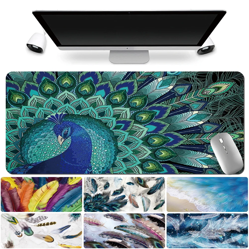 

Mouse Pad Gaming Gamer Large Table Mat PU Leather Feather Series Gaming Laptop Computer Desk Mat Office Desk Accessories
