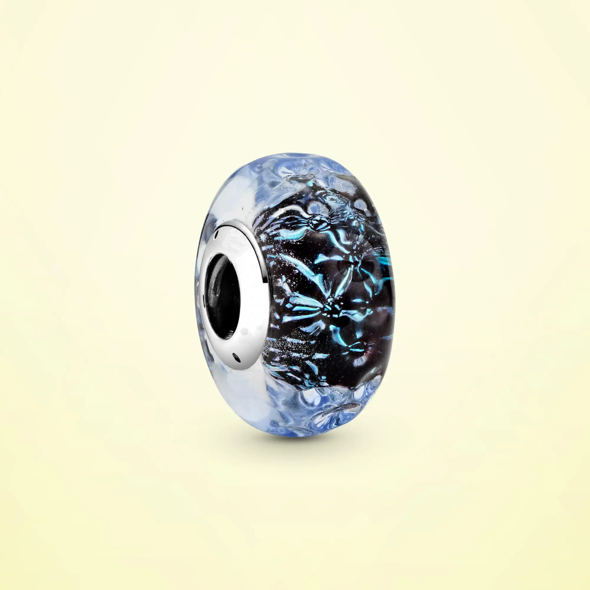 

Hot Sale 925 Sterling Silver Wavy Dark Blue Murano Glass Beads Ocean Charm Fit Original Pandora Bracelet Bangle Jewelry Gift