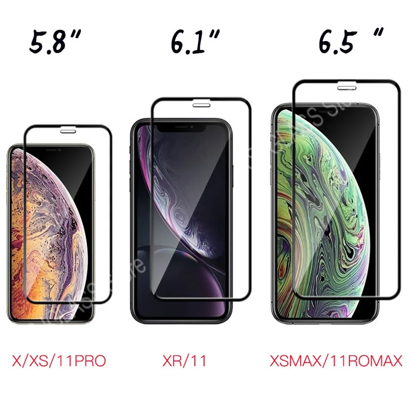 3PCS 9D Tempered Glass For iPhone 14 12 13 11 Pro Max Mini Screen Protector For iPhone XR XS Max 7 8 6S Plus SE Full Cover Glass
