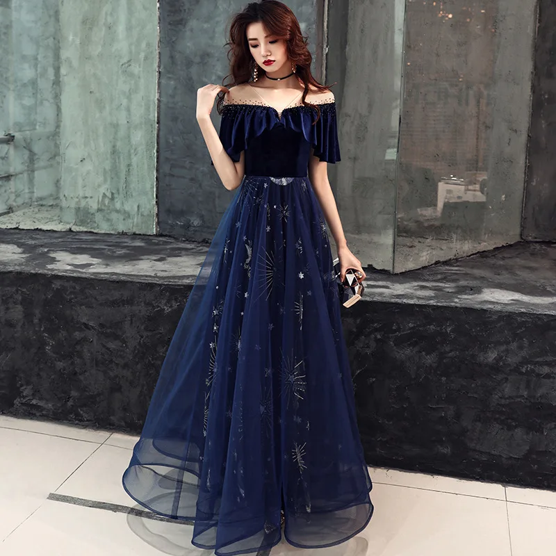 

Young Lady Evening Party Dress Sequins Beads Luxury Qipao A-line Chinese Dresses Cheongsam Gown Maxi Vestidos De Festa Robe