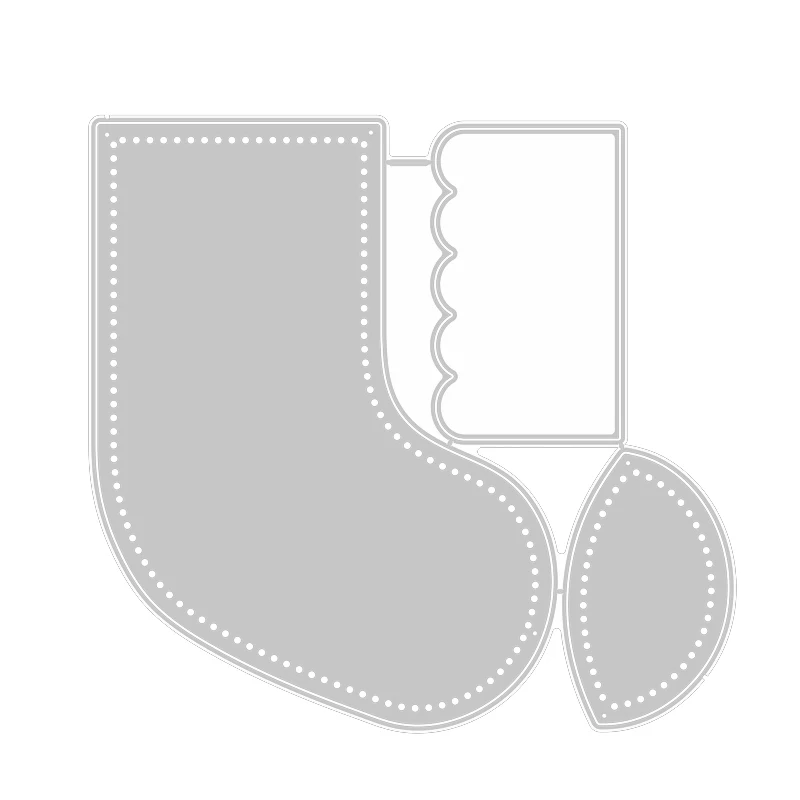 Новинка 2020 Рождественская носочная кромка швейная нить тиснение металлические