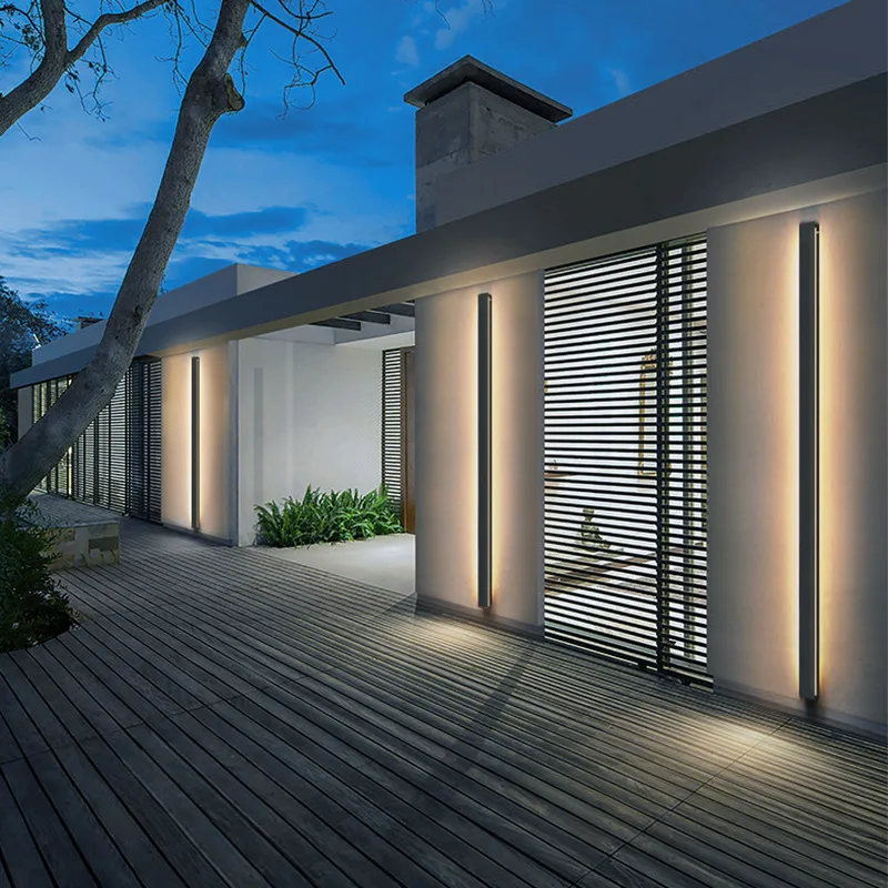 Long Stripe Nordic Wall Lamp Minimalist Decor Outdoor LED Luminaire Exterior Lighting IP65 Waterproof External Modern Home Decor