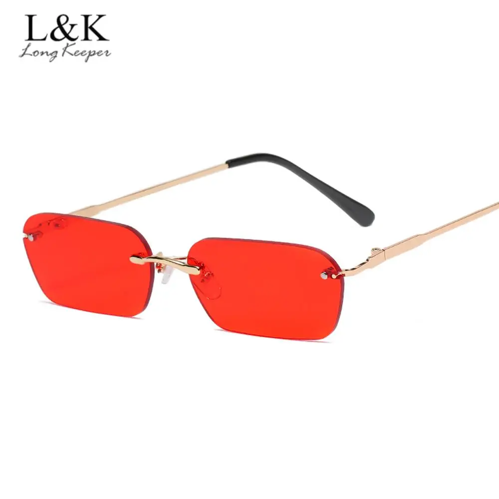 

LongKeeper Square Sunglasses Women 2020 Small Rimless Rectangle Sunglasses Men Retro Vintage Sun Glasses Shades For Ladies
