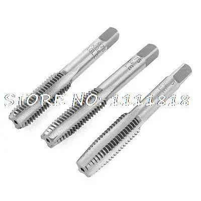 

3 Pcs HSS 4 Straight Screw Flute 12mm x 1.75mm Taper and Plug Metric Tap