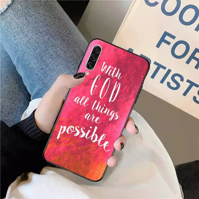 

Bible Flower Phrases Art Phone Case For Samsung galaxy S 9 10 20 A 10 21 30 31 40 50 51 71 s note 20 j 4 2018 plus
