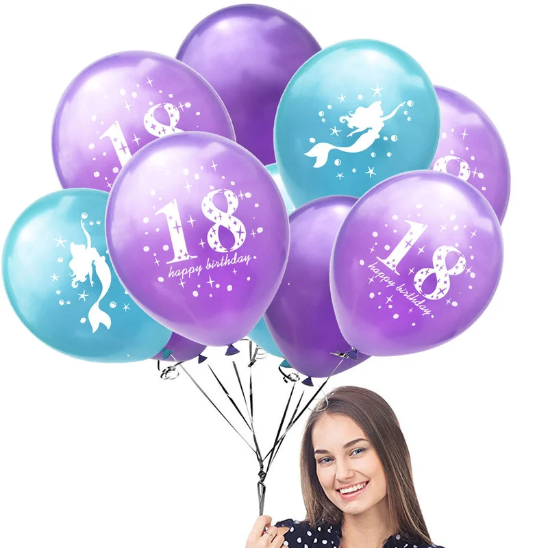 10 шт. воздушные шары из латекса с зелеными черепашками и листьями русалки 18 лет