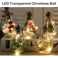 transparent led luminous night light christmas bulb ball christmas tree hanging pendant fairy lights home 2022 new year decor