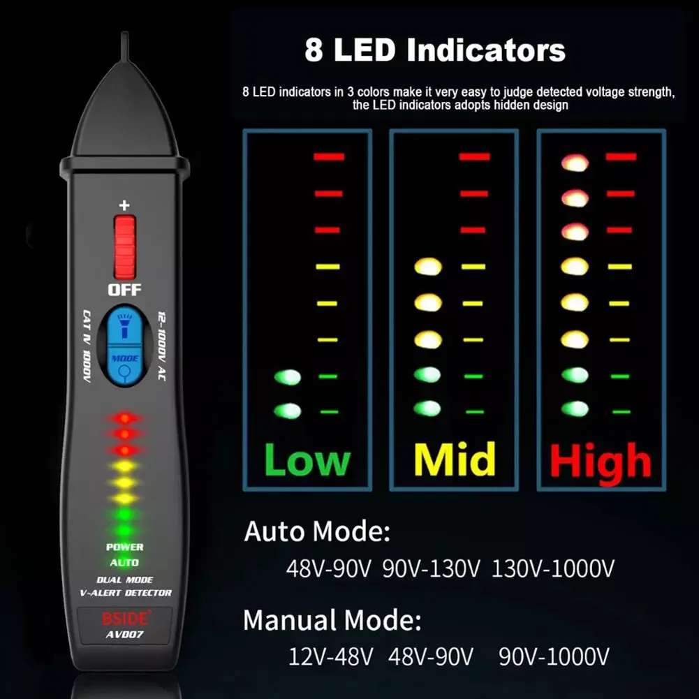 

AVD07 Non-Contact Voltage Detector Socket Wall Outlet Live Test Pens Current Electric Sensor Test Pencil Chinese And English Man