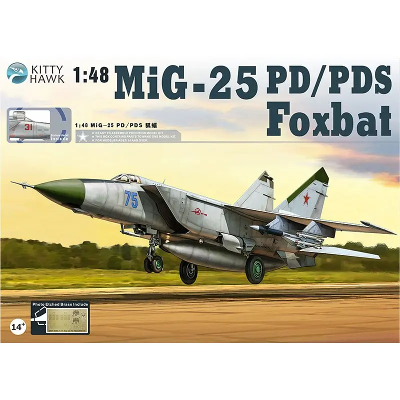 Модельный комплект Kitty Hawk KH80119 1/48 MIG-25 PD/PDS Foxbat | Игрушки и хобби