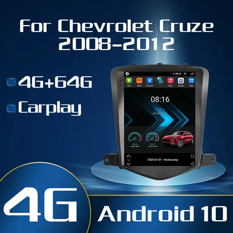 Автомобильный плеер на Android 10 для Chevrolet Cruze J300 2008 2009 2010 2011 2012 2DIN радио мультимедиа