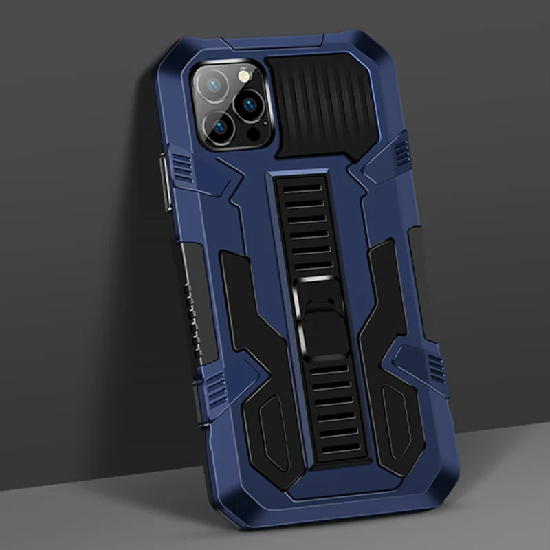 

Shockproof Armor Phone Case For iPhone 12Mini 12 Pro Strong Anti-Fall Bracket Protective Cover For iPhone 12 Pro Max Case Fundas