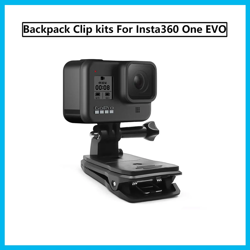 

Зажим для рюкзака держатель камеры для DJI Osmo Action для GoPro 4/5/6/7/8/9 черный Insta360 One X2 & EVO yi Спортивная камера