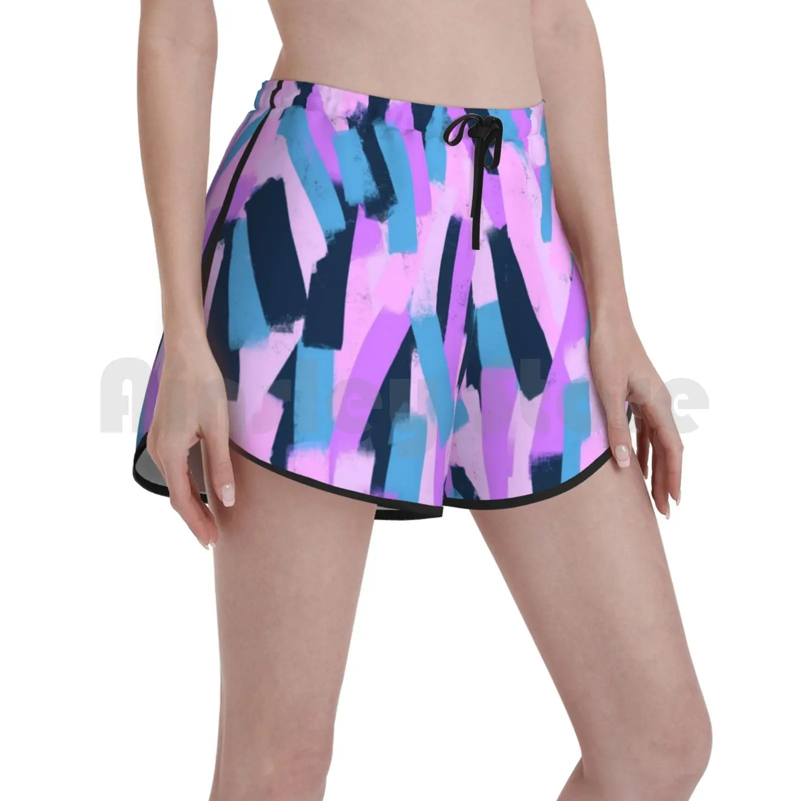 

Шорты для плавания женские пляжные в полоску, Стриптиз с размытыми узорами, разные раскрашенные, с полосками и зачисткой