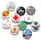 Пуговицы DB0425 на Пасху, День благодарения, Рождество, 18 мм, 10 шт., разнообразные круглые стеклянные кабошоны для ювелирных изделий