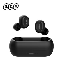 QCY T1C QS1 Bluetooth 5.0 Earphone Wireless 3D Stereo TWS Headphone with Dual Microphone Headset HD Call Earbuds Customizing APP