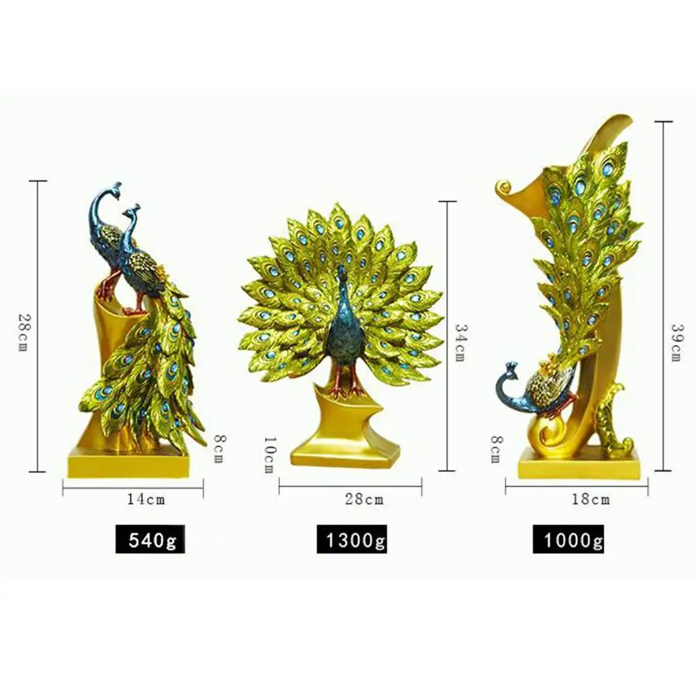 

Couple Peacock Creative Home Decor Statue Decoration Resin Handicraft Modern Living Room Ornaments Marriage Gifts Ornaments