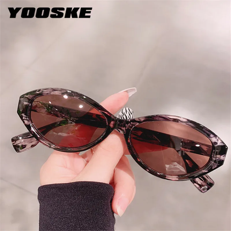 

YOOSKE брендовые дизайнерские Овальные Солнцезащитные очки для женщин винтажные круглые очки женские уличные оттенки женская маленькая опра...