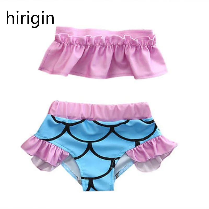 Милые шорты русалки с оборками для маленьких девочек танкини бандажный комплект