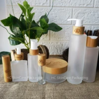 eco friendly matte glass engraving logo frosted glass bottles and jars cosmetic container packaging skin care tools bulk