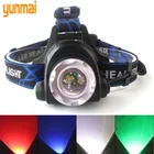 Налобный фонарь yunmai, 9 ядер, 4 цвета, светодиодный фонарь с зарядкой от USB, алюминиевый налобный фонарь с зумом, лампа для кемпинга