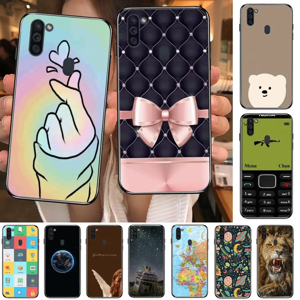 

Mobile Phone Case Hull For Samsung Galaxy M 10 20 21 31 30 60S 31S Black Shell Art Cell Cover TPU Exquisite