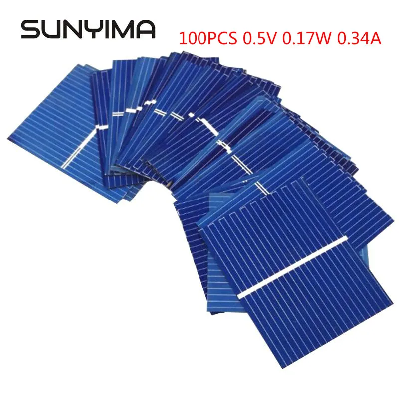 SUNYIMA 100 шт. 0 5 V 17 W 0.34A поликристаллический кремний Панели солнечные солнце