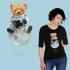 Космический медведь Тедди игрушка Термотрансферная печать термотрансферный ПВХ патч стандартные наклейки