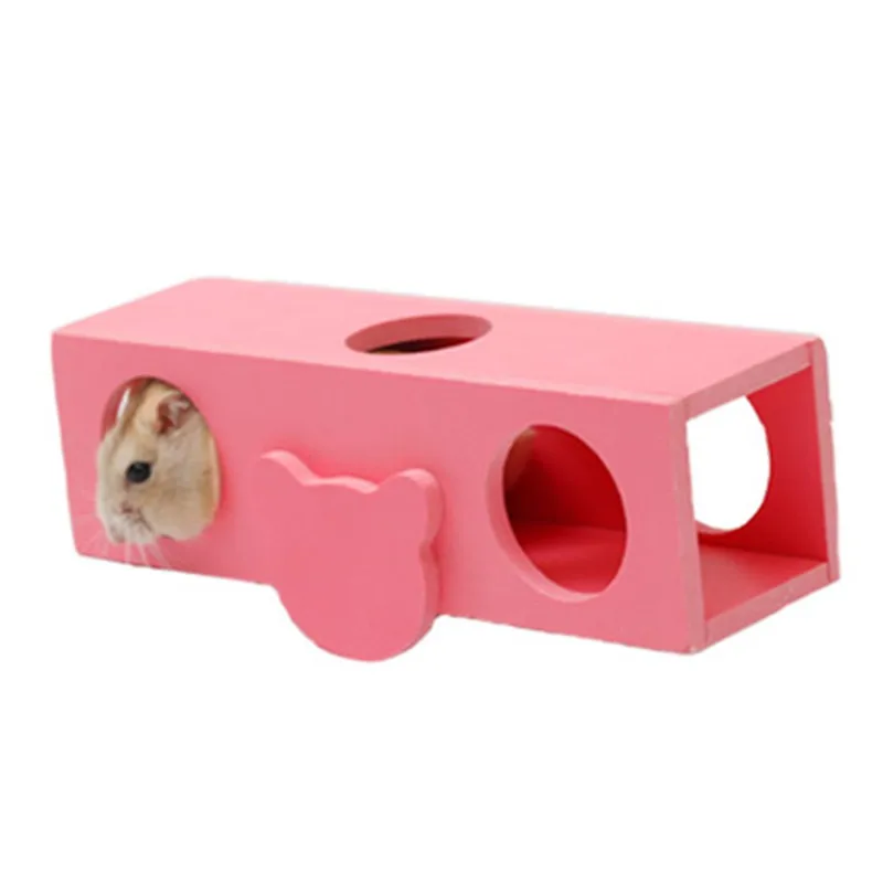 Высокое качество игрушка для хомяка в виде бочонка деревянная туннельная мышь