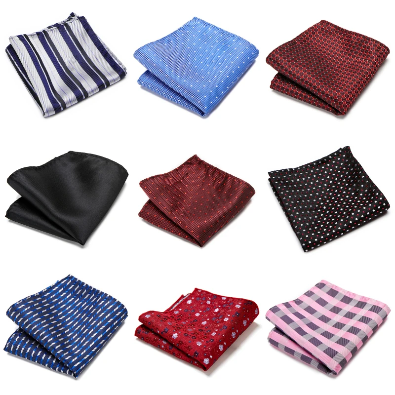 

Brand Factory Sale Nice Handmade Hot sale 100% Silk 9 pcs/lot Hanky Pocket Square Printed hombre Formal Clothing Office