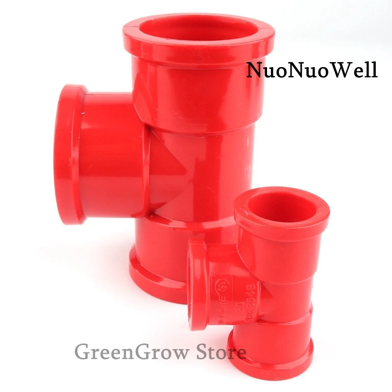 10 шт. утолщенные красные тройники из ПВХ соединители для аквариума трубы НПВХ