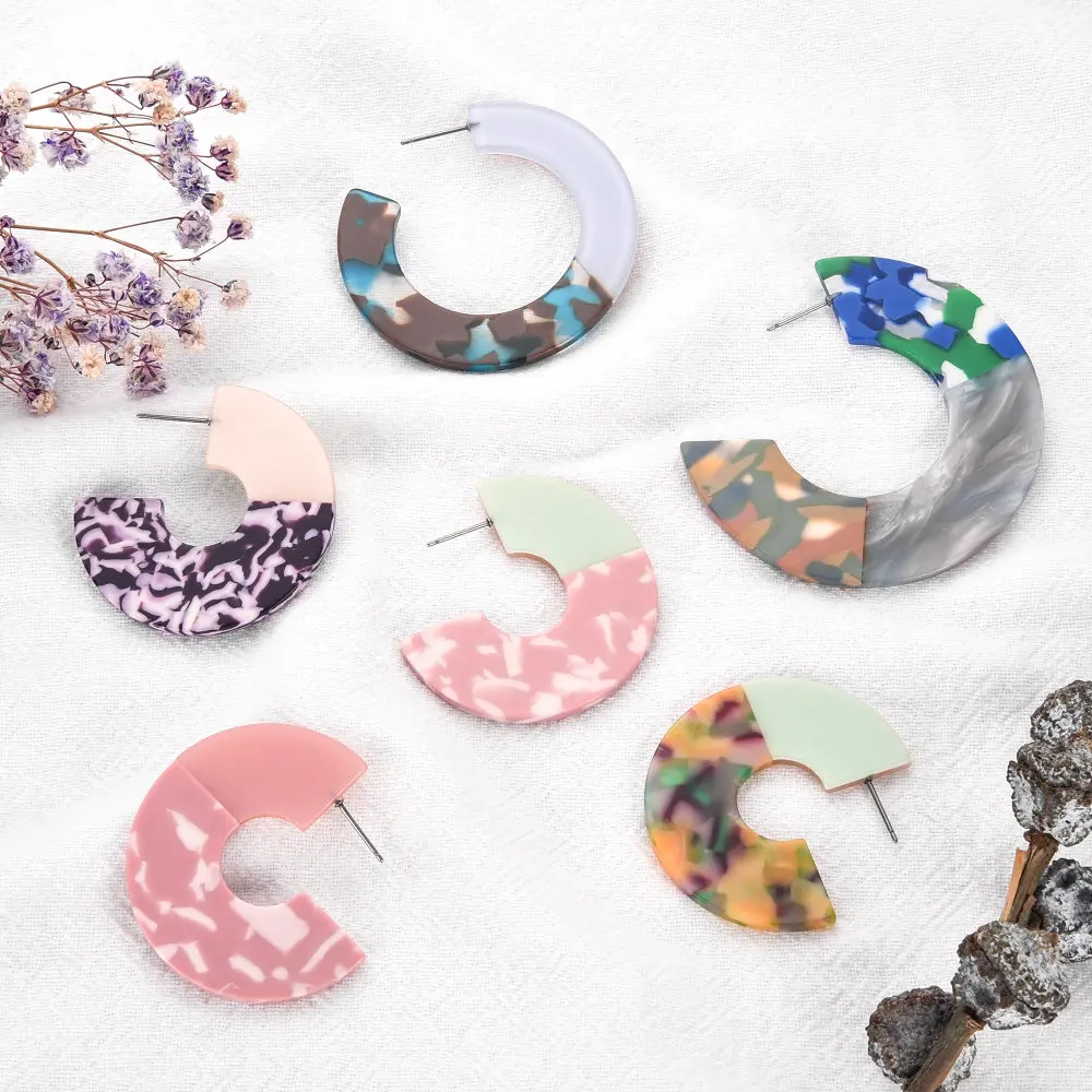 Новые модные разноцветные акриловые серьги-подвески в стиле бохо для женщин