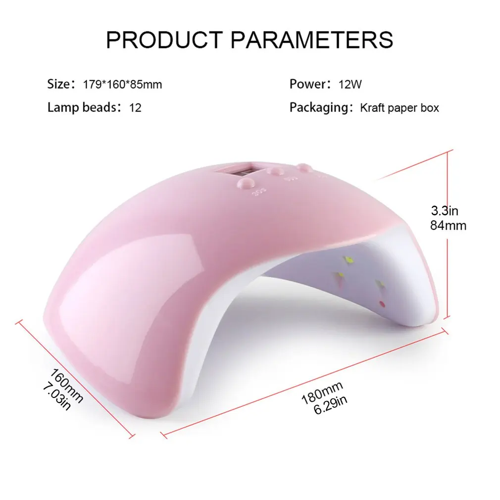 

36W Nail Dryer Machine UV LED Lamp Portable Micro USB Cable Home Use UV Gel Varnish Dryer 12 LEDS Lamp Nail Art Tools