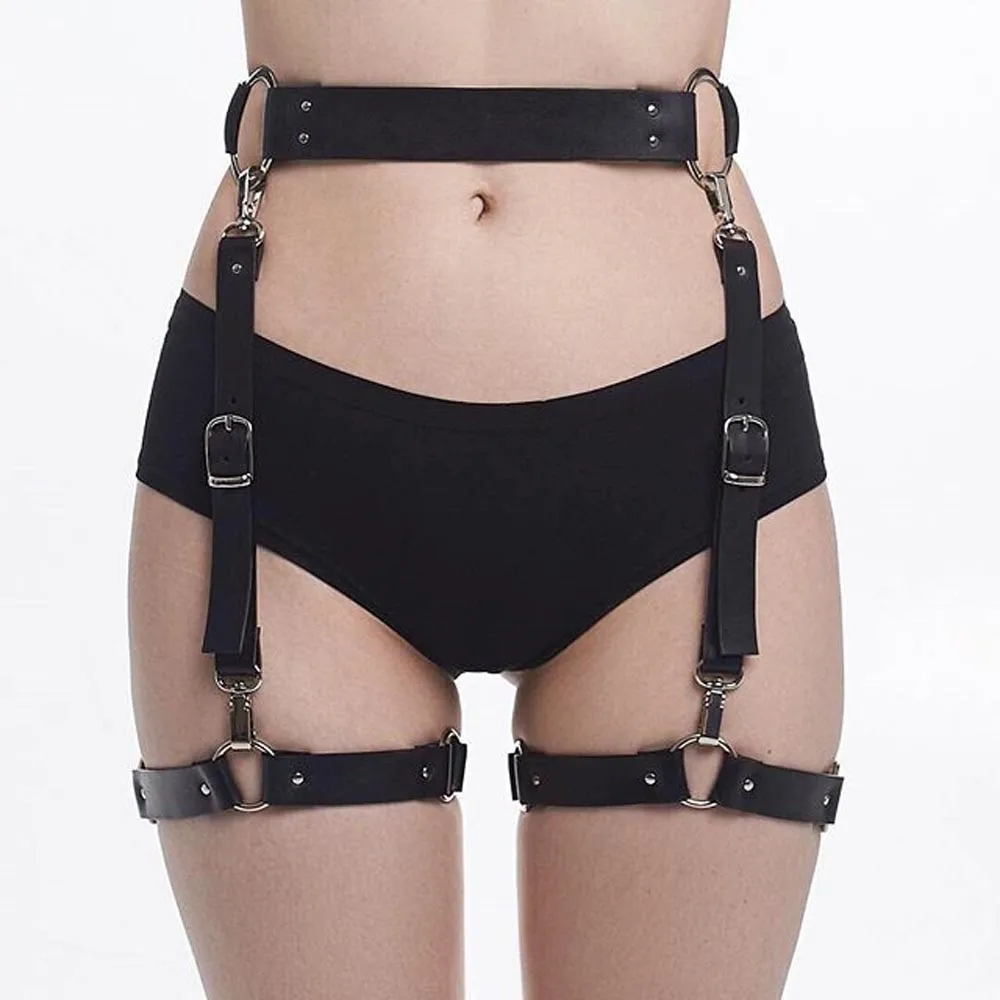 Sex Body Bondage Women PU Leather Harness Gothic Garter Belt BDSM Lingerie Sexy Fantasy Fetish Adult Games | Красота и здоровье