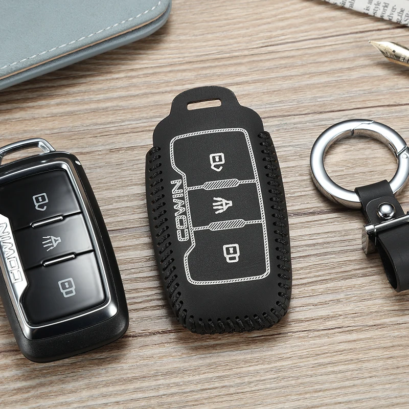 

Luckeasy кожаный чехол для ключей COWIN X3 X5 V3 2016 2017 2018 Автомобильный ключ сумка/чехол держатель бумажника key2y